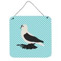 Micasa Saxon Fairy Swallow Pigeon Blue Check Wall or Door Hanging Prints6 x 6 in. MI228591